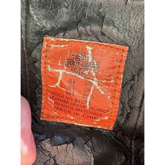 Harley Davidson Pavement 6” Black Leather Chunky Bootie Moto 8.5 8 1/2 Y2K Women - Picture 9 of 11